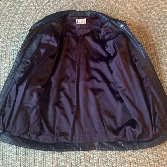 Vintage Dark Purple Kit Leather Jacket Size Large - Picture 6 of 7